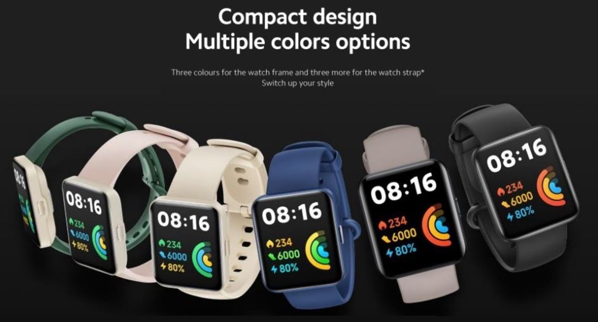 Mi Watch Lite 2 disponible en varios colores.