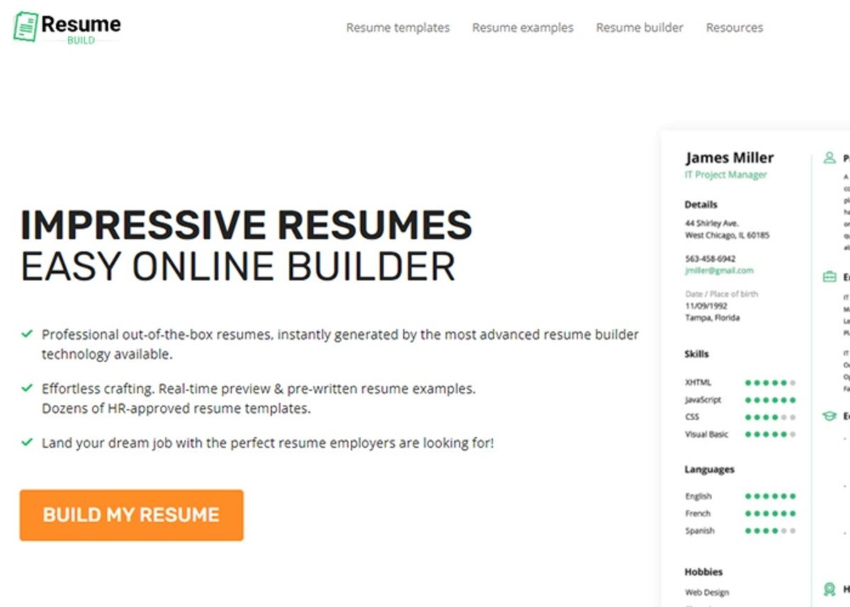 Resume Build: CV profesional, moderno y personalizable