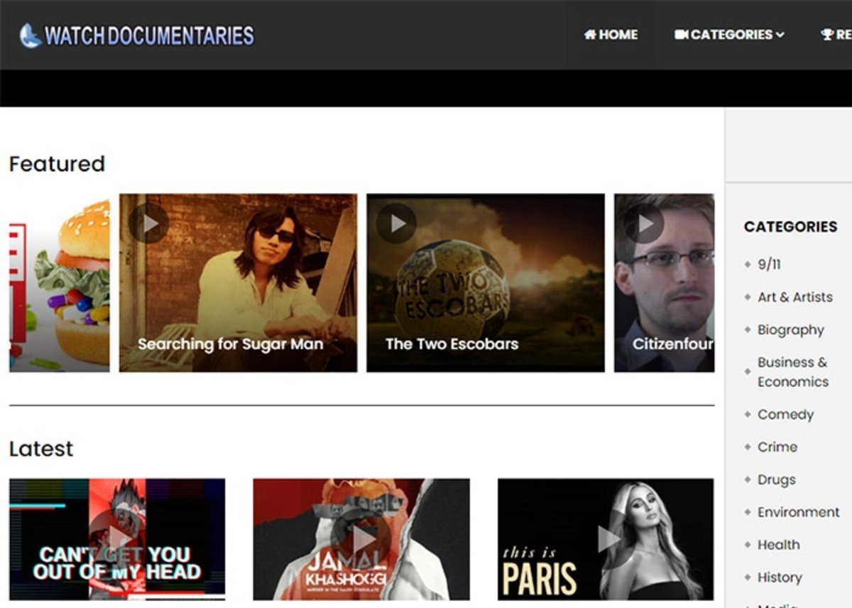 Watch Documentaries: una página para ver documentales por categorías