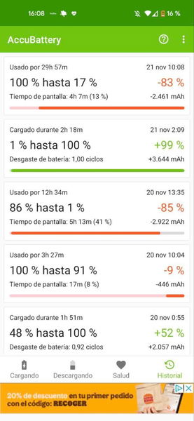 Esta utilísima aplicación te avisa cuando la batería de tu móvil está completamente cargada