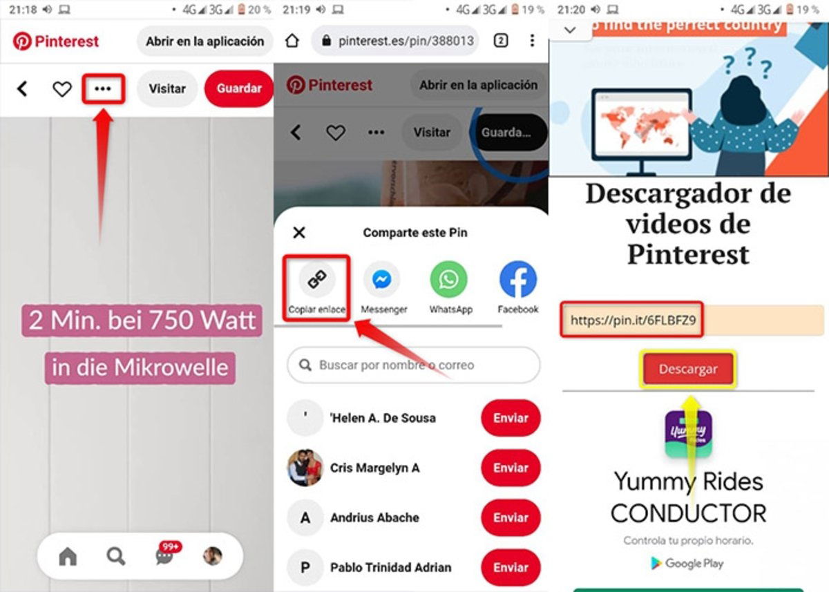 Como descargar videos de Pinterest en el celular con Pinterest Video Downloader