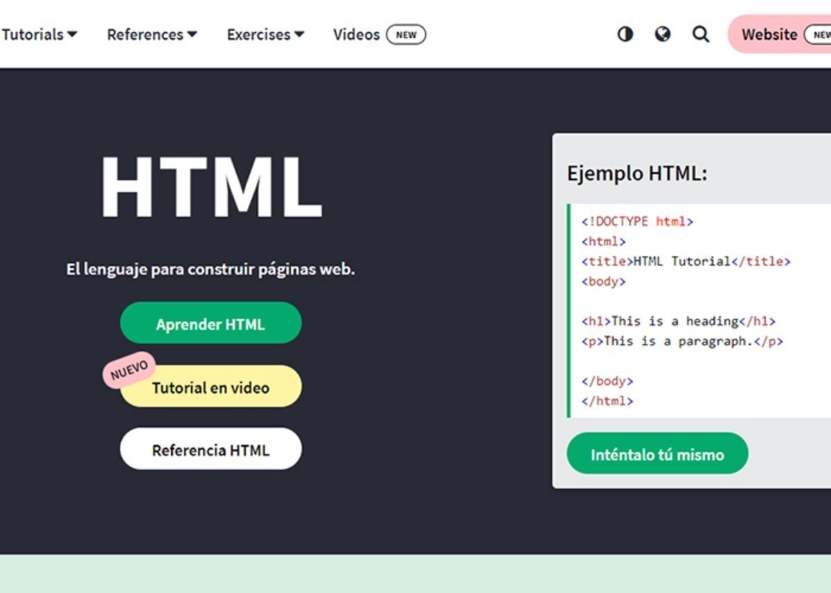 W3Schools: aprende HTML con tutoriales