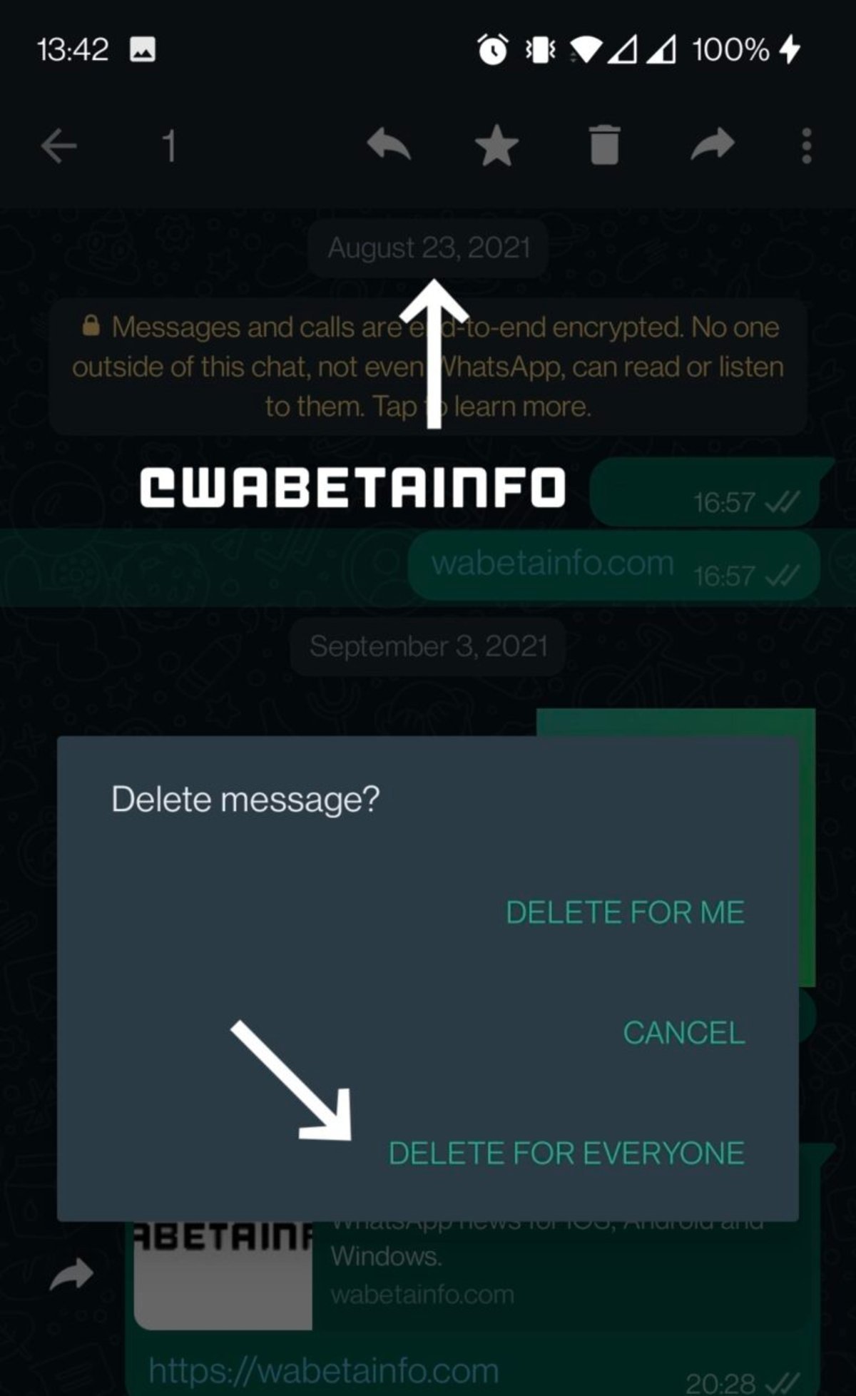 WhatsApp borrado mensajes