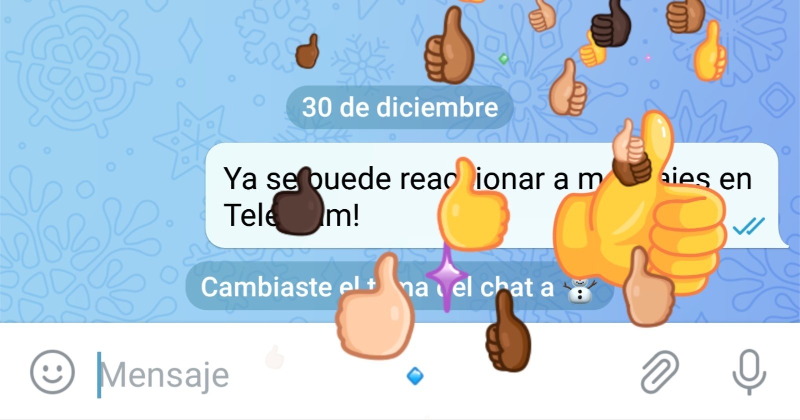 Reacción en Telegram