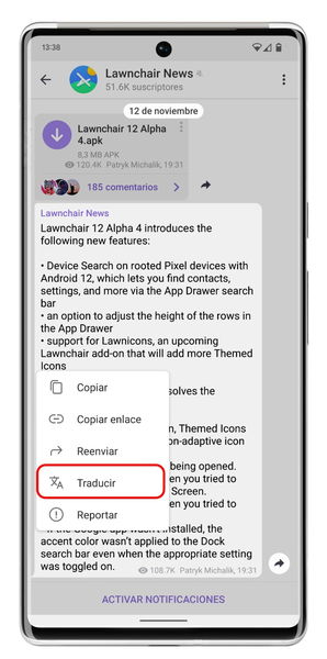 Así puedes traducir cualquier mensaje de Telegram sin salir de la aplicación