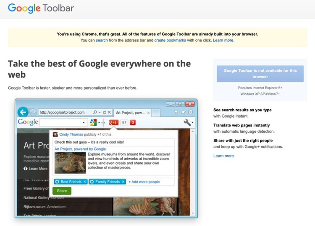 Google despide a su mítica Toolbar