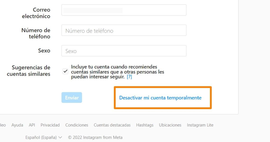 Cómo desactivar una cuenta de Instagram solo de forma temporal