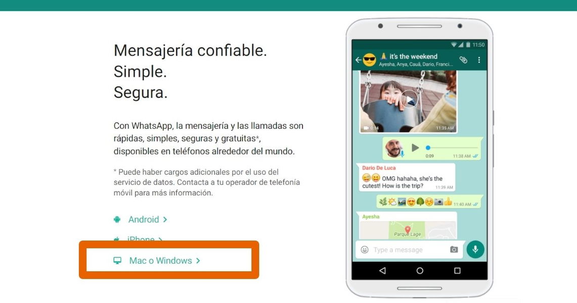 Descargar e instalar WhatsApp Web Gratis en un PC Windows