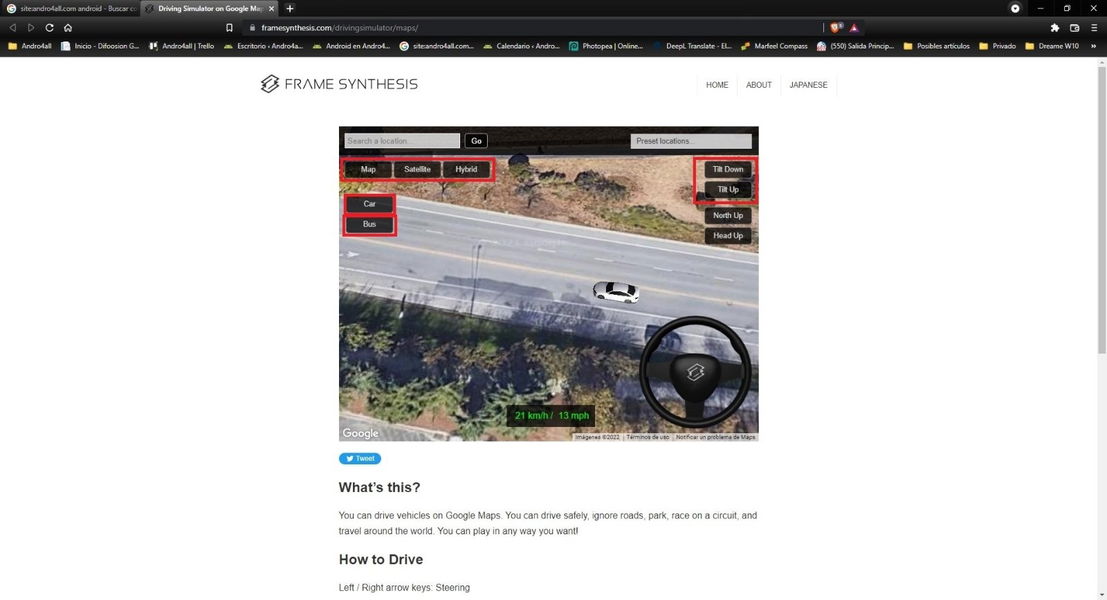 Con esta web puedes simular que conduces en Google Maps por cualquier parte del mundo