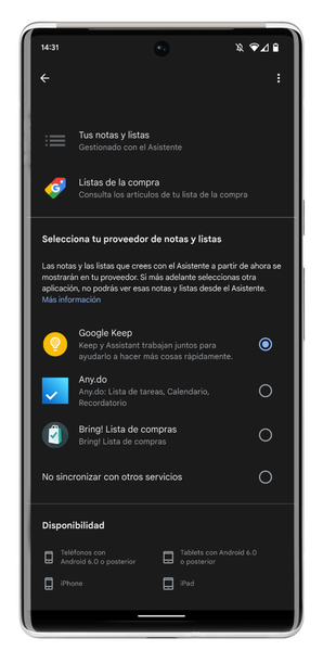 Cómo sincronizar Google Keep con el Asistente de Google para gestionar tus listas y notas con la voz