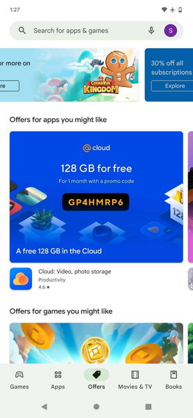 Google Play Store estrena la pestaña Ofertas, con descuentos en apps, juegos y más