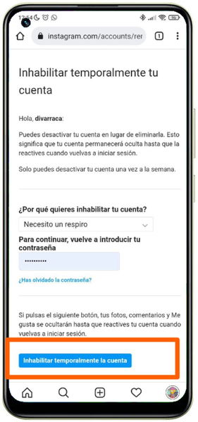 Cómo desactivar una cuenta de Instagram solo de forma temporal