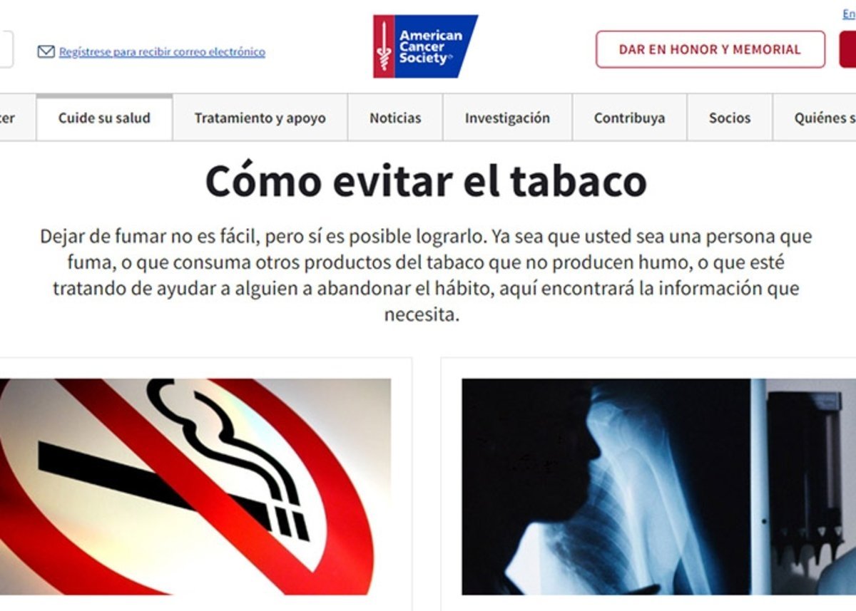 Sociedad americana contra el cáncer: cómo evitar el tabaco