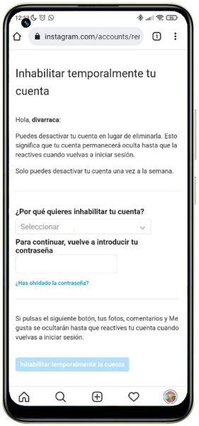 Cómo desactivar una cuenta de Instagram solo de forma temporal