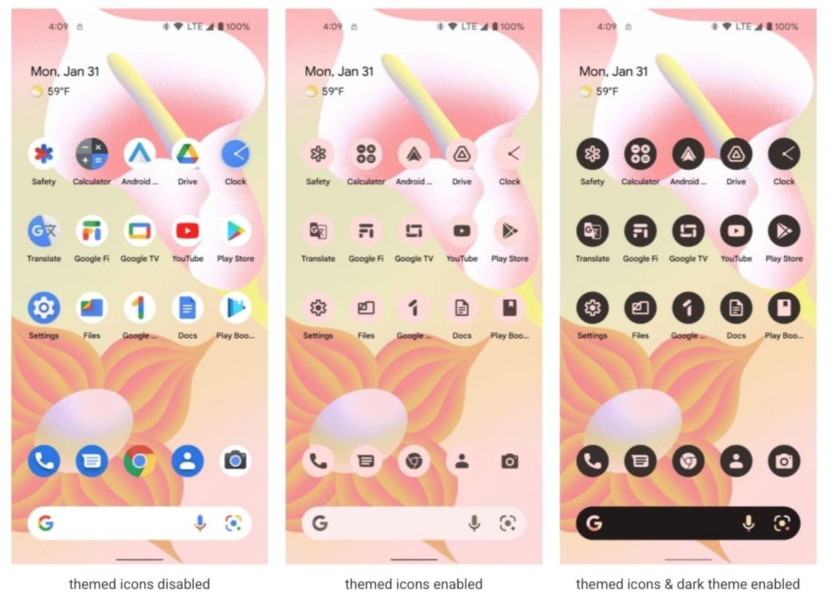 Iconos con tema en Android 13
