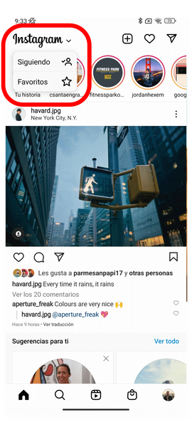 Cómo activar el feed cronológico en Instagram