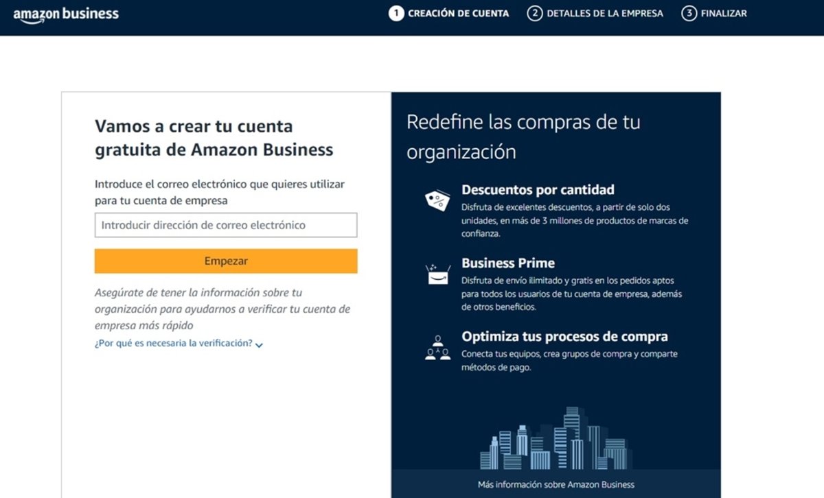 Amazon Business crear cuenta