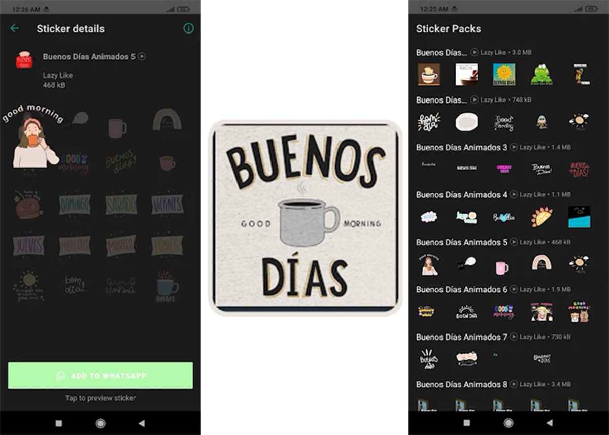 Stickers de Buenos Dias Animados para WhatsApp