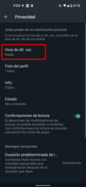 WhatsApp ya permite ocultar tu última hora de conexión a personas concretas