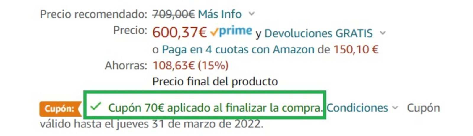 cupon OnePlus 9 Amazon