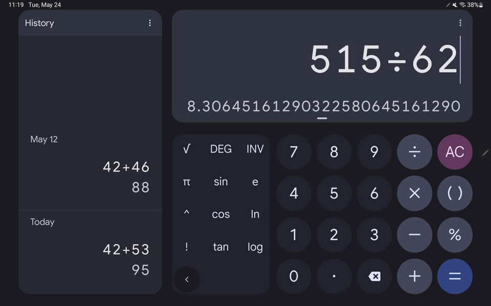 La calculadora de Google es ahora incluso mejor: tiene una segunda columna especial para tablets