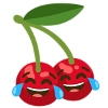 Emoji de cerezas riendo