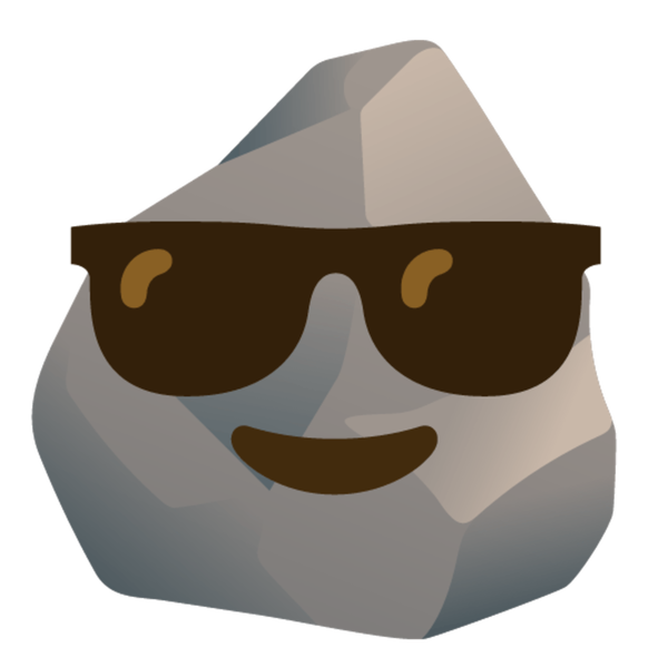 Emoji de roca con gafas