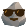 Emoji de roca con gafas