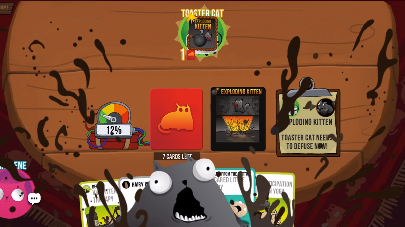Captura de pantalla del juego Exploding Kittens