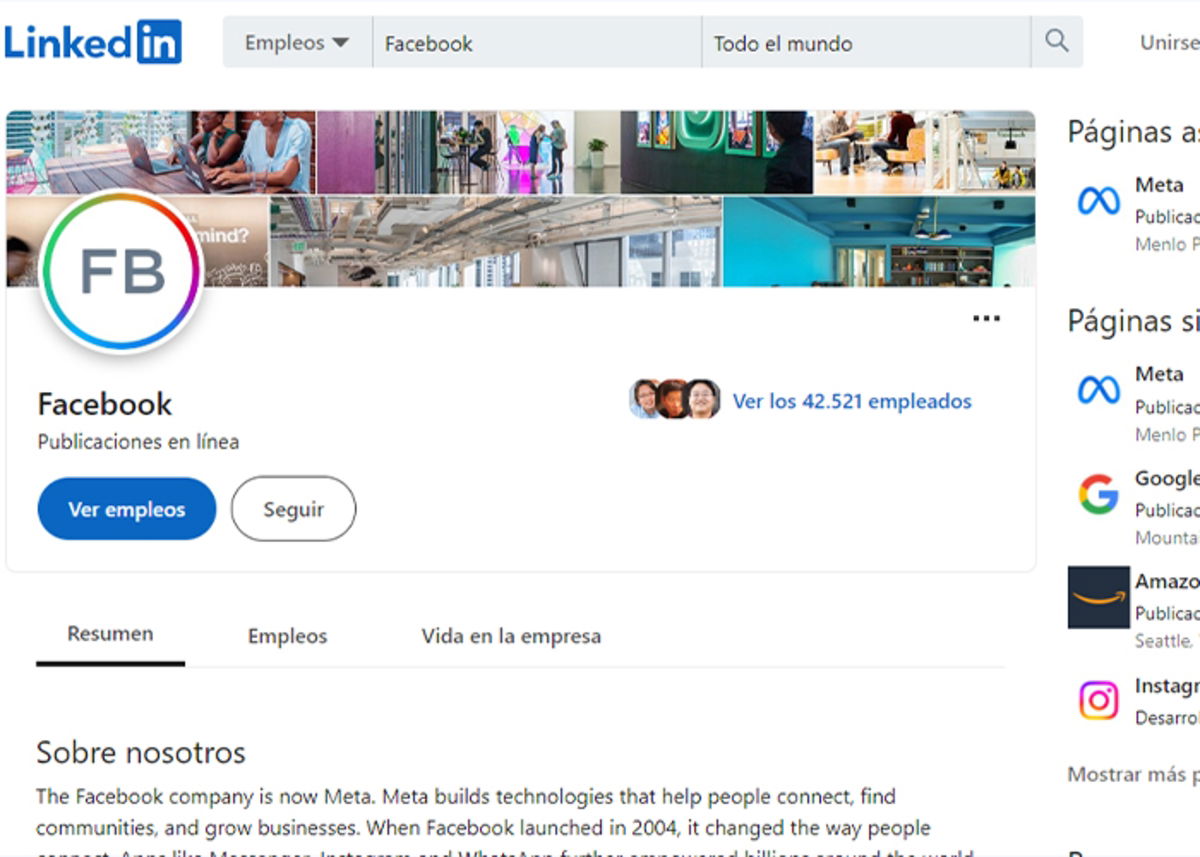 Redes sociales de Facebook-LinkedIn