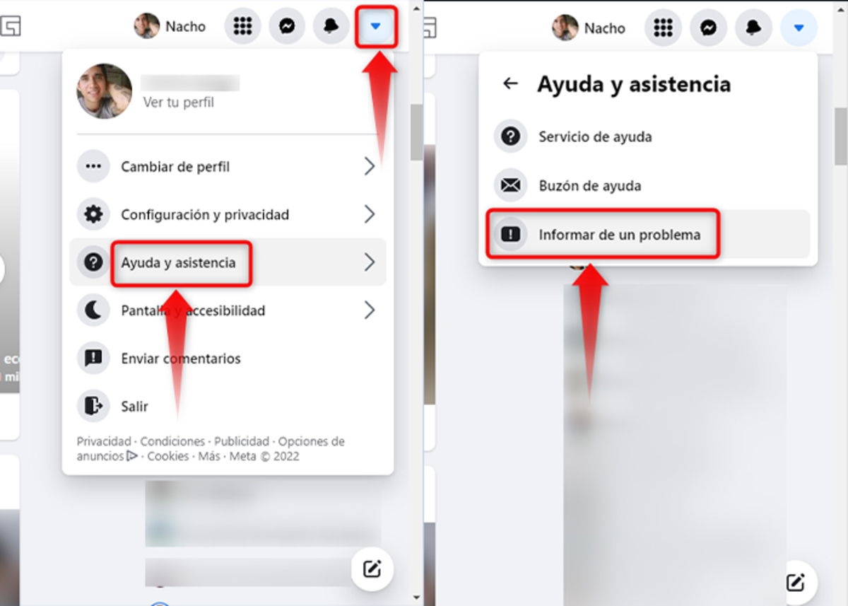 como-Informar de un error en facebook