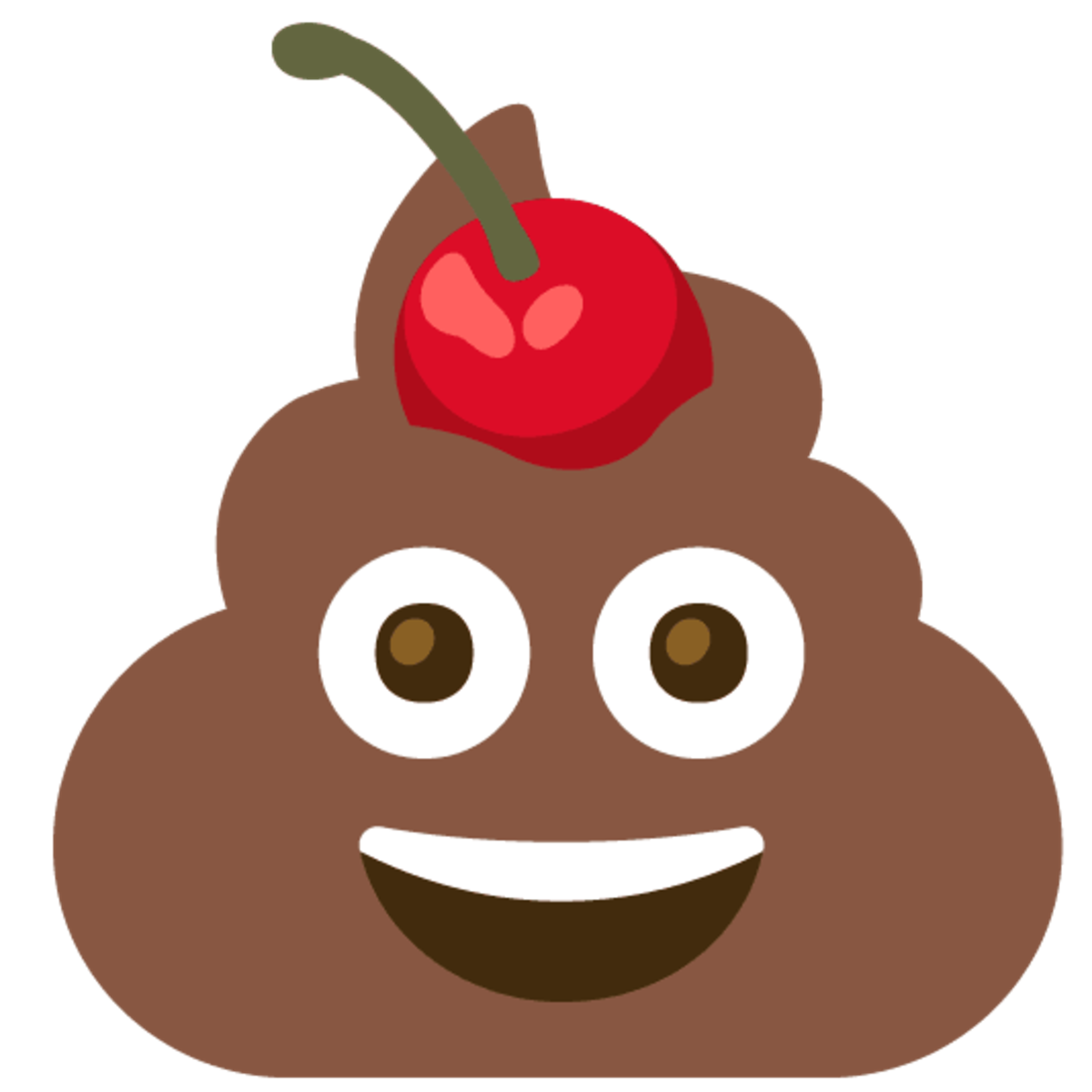 Emoji de caca con una cereza encima