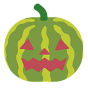 Emoji de sandía de Halloween