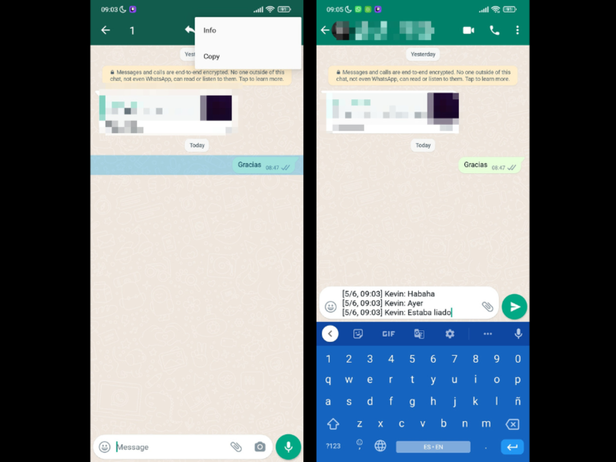 Cómo copiar mensajes en Whatsapp