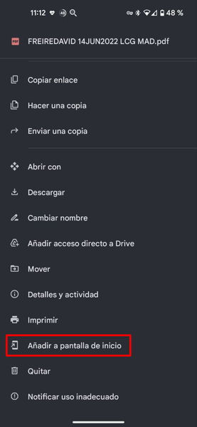 Como crear un acceso directo a un documento PDF en la pantalla de inicio de tu móvil