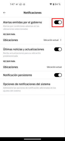 Cómo configurar una alerta por calor extremo o por alta radiación solar en tu móvil Android