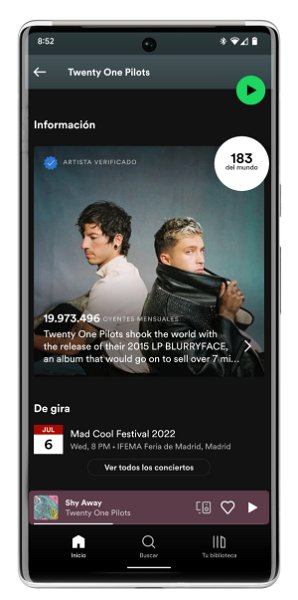 La app de Spotify es ahora mucho más útil: te avisará de los conciertos de tus artistas favoritos cerca de ti