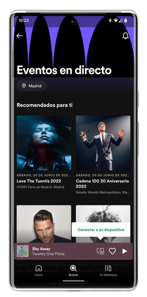 La app de Spotify es ahora mucho más útil: te avisará de los conciertos de tus artistas favoritos cerca de ti