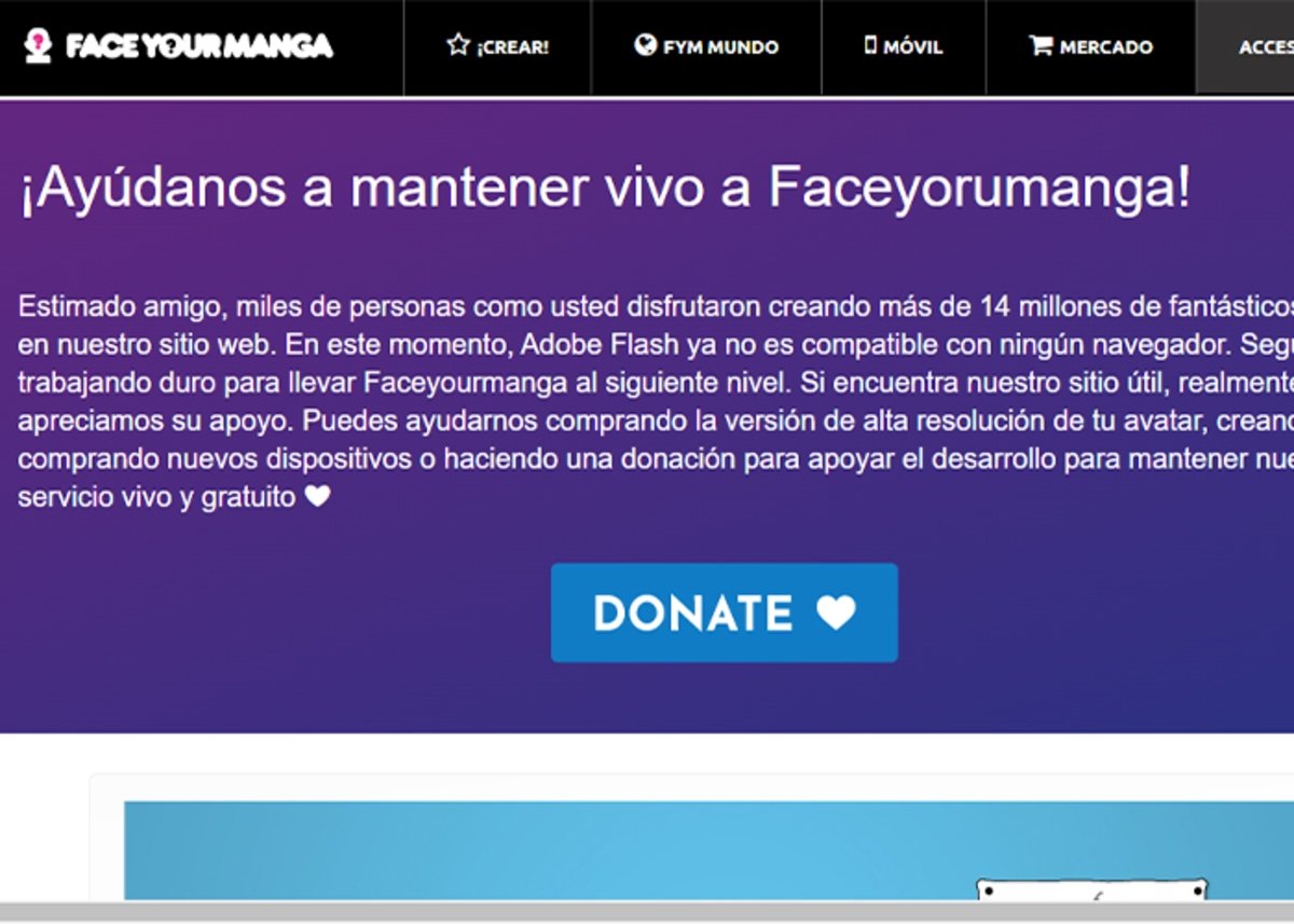 FaceYourManga: creador y editor de avatares online