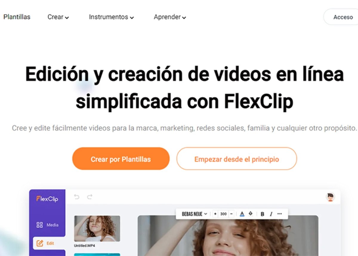 FlexClip: edición y creación de vídeos en línea
