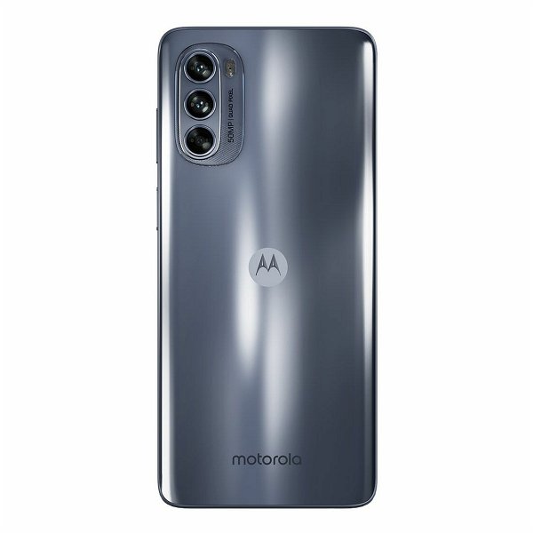 Parte trasera del Motorola Moto G62 en color gris