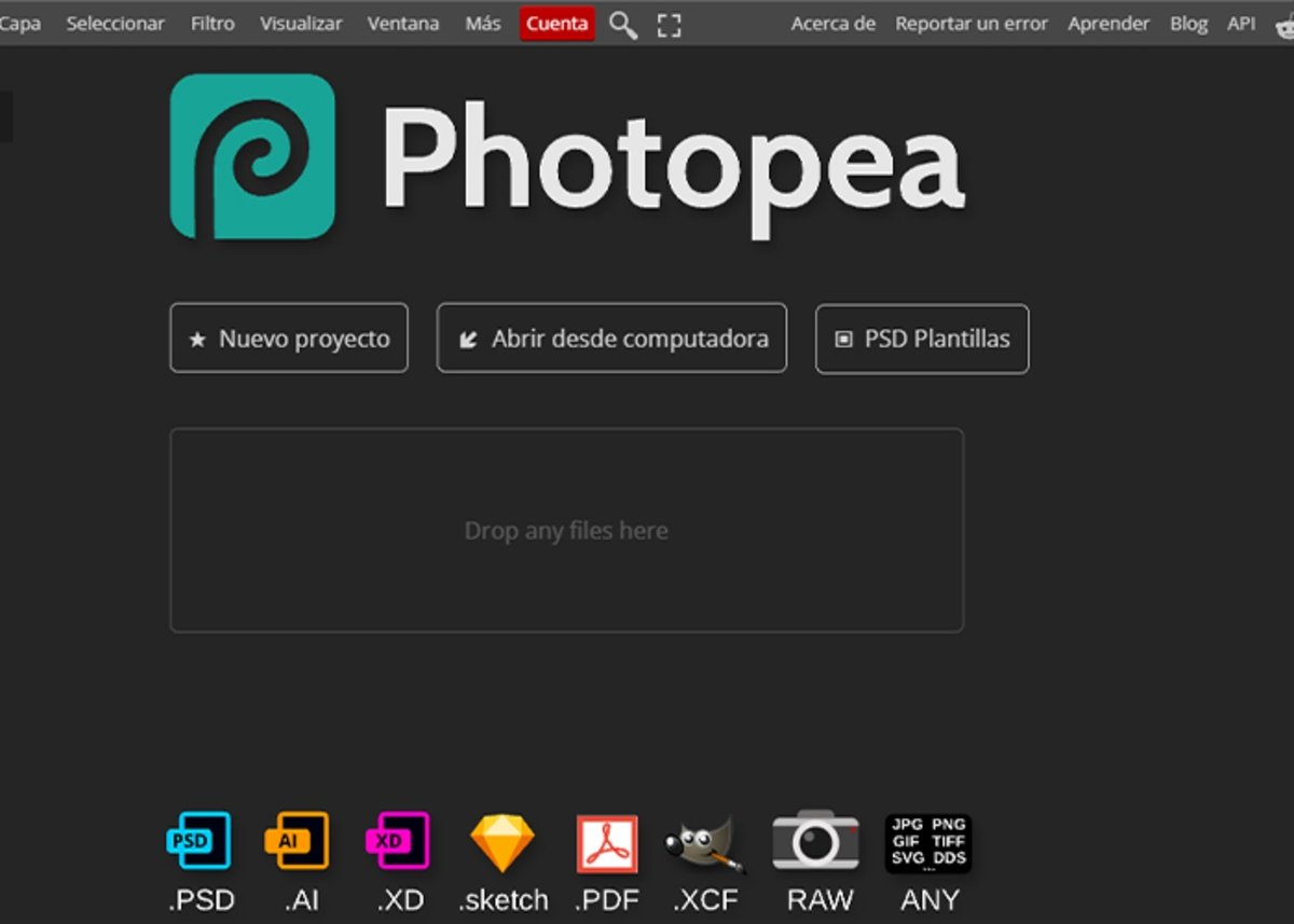 Photopea: app similar a Photoshop para editar fotos online