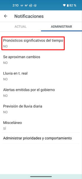 Cómo configurar una alerta por calor extremo o por alta radiación solar en tu móvil Android