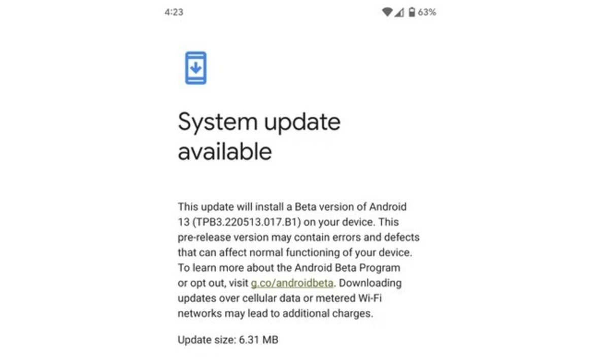 Android 13 Beta 3.1