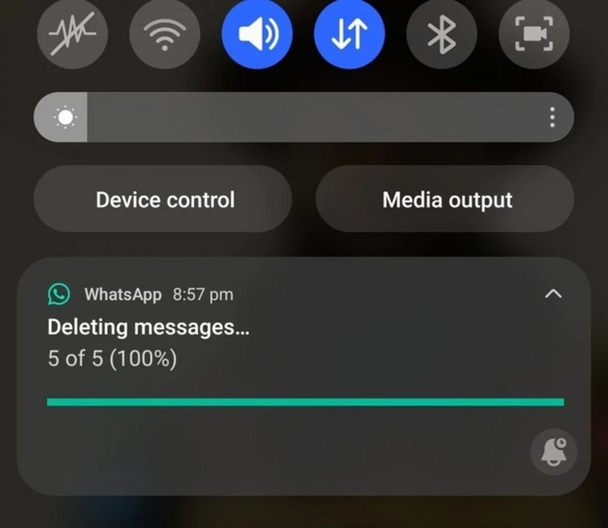 WhatsApp notificación eliminar mensajes