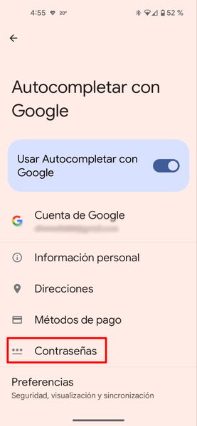 Como crear un acceso directo al gestor de contraseñas de Google en la pantalla de inicio de tu móvil Android