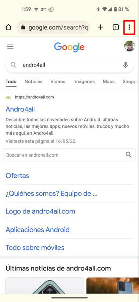 Cómo cambiar el motor de búsqueda en Google Chrome para Android