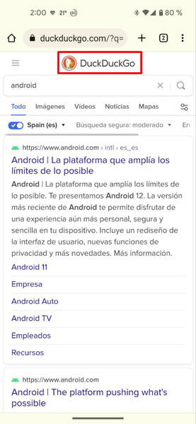 Cómo cambiar el motor de búsqueda en Google Chrome para Android