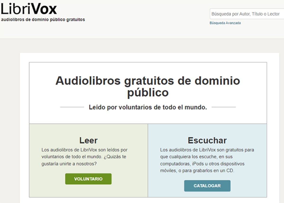 LibriVox: audiolibros por títulos, autor y categoría
