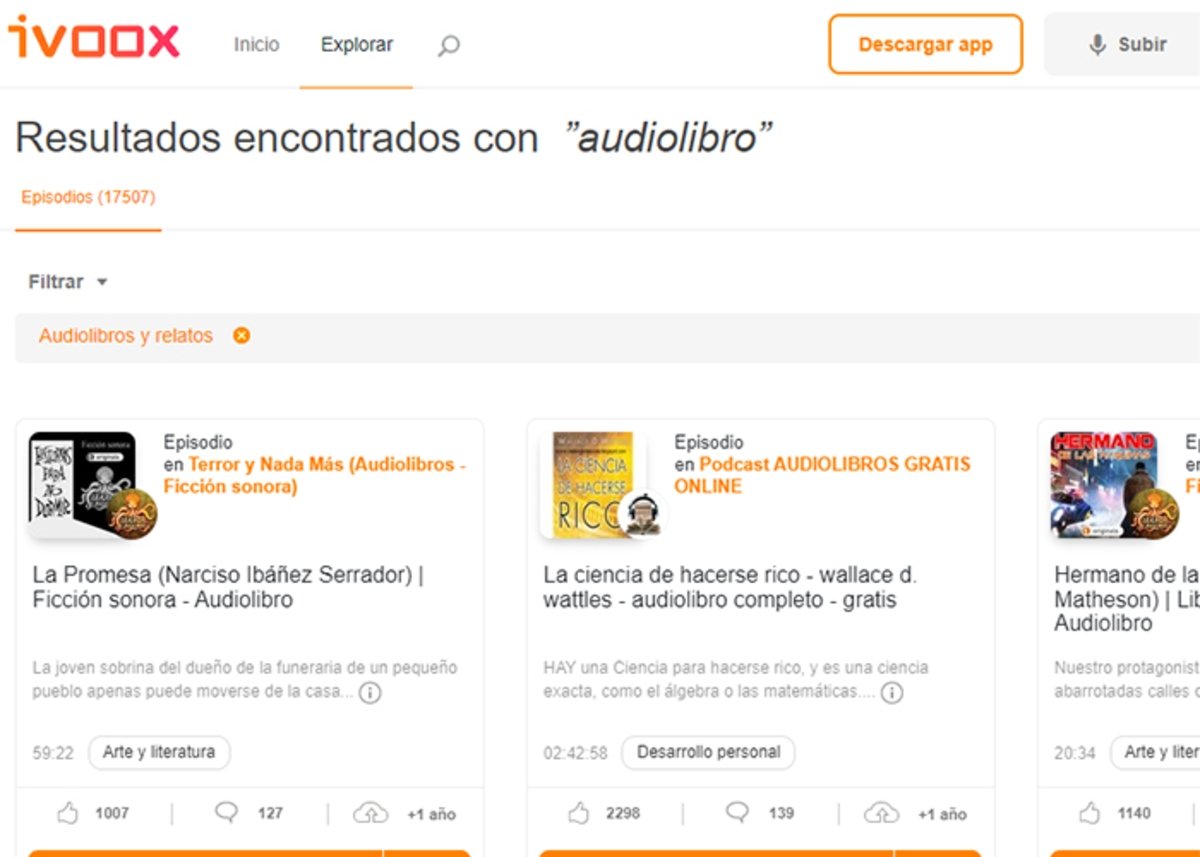 iVoox: audiolibros, podcasts y programas para escuchar